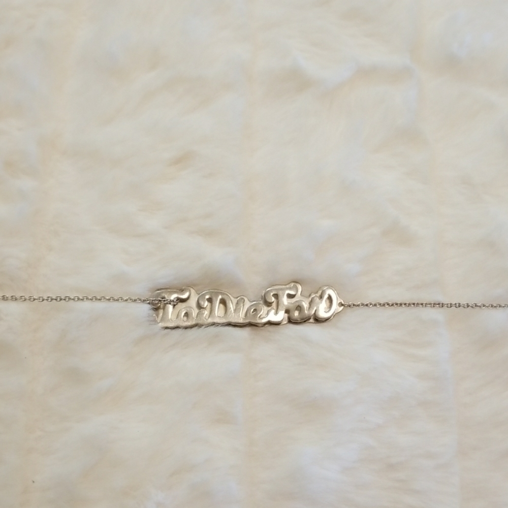 ❤HOLD❤JULES SMITH // "to die for" silver nameplate - Picture 6 of 7